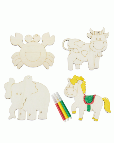 Set figure in legno da colorare