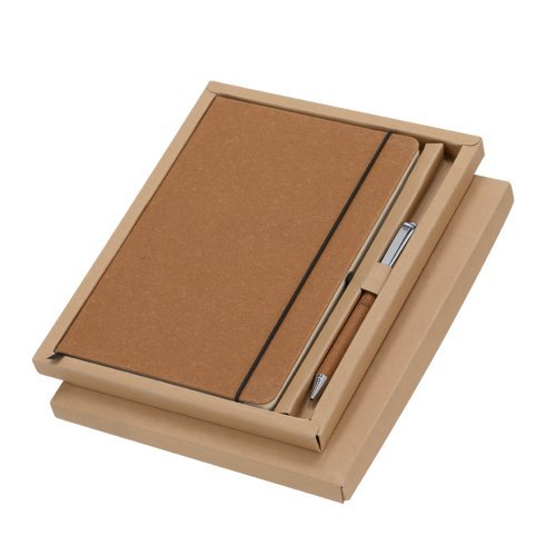 Set Nauthax Block Notes e Penna Pelle Riciclata A5