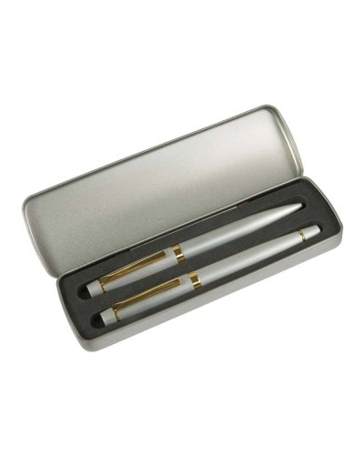 Set penna a sfera + roller in alluminio + Astuccio
