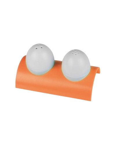 Set Sale e Pepe  in Ceramica Bianca e Legno Naturale