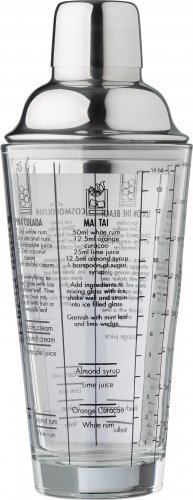 Shaker gradué en verre et en inox adela