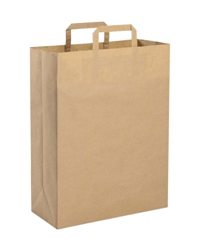 Shopper di carta con maniglia piatta colore naturale