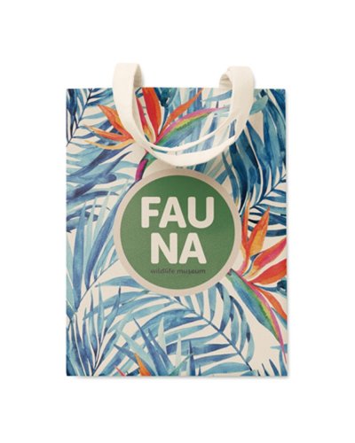 Shopper in cotone con manici corti