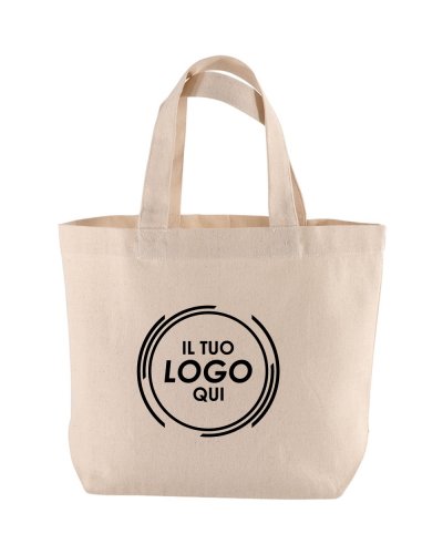 Shopper in cotone con soffietto da 120 gr