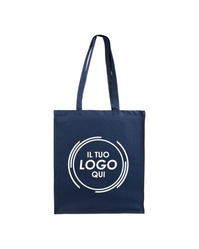 Shopper in cotone pesante con soffietto