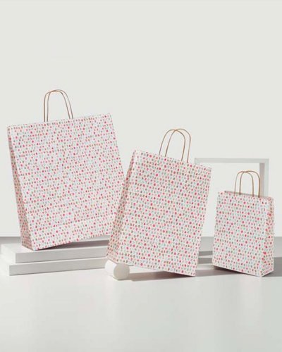Shopper St. Moritz weiß mit goldener Griff 22x10x29 cm, 100g Papier