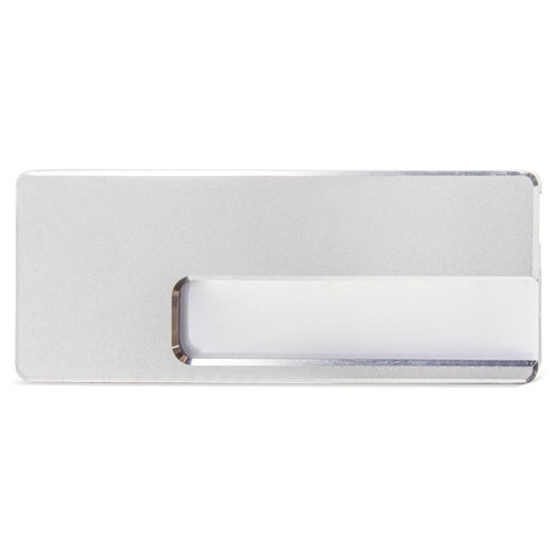 Silbernes Aluminium-Portabadge Rodri mit Brosche Rodri
