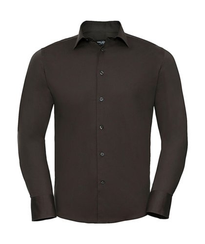 Slim Fit Stretch Baumwollhemd 97% Elastan Langarm Herren