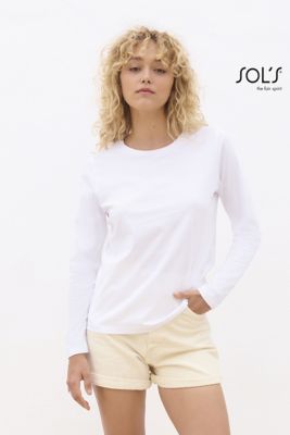T-shirt femme col rond manches longues Monarch