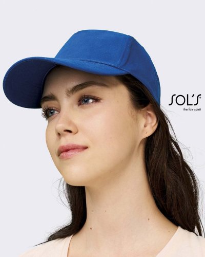 Casquette Sunny 5 panneaux en coton ajustable, taille unique