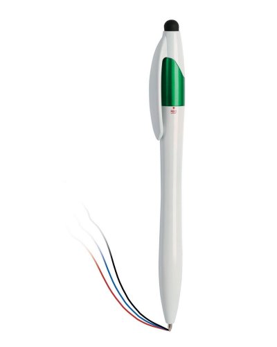 Stylo à 3 couleurs avec écran tactile en plastique