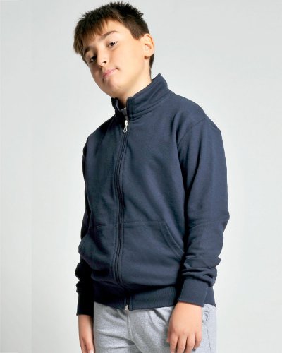 Sudadera de niño con cremallera larga de french terry