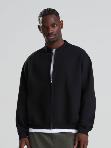 Sudadera pesada con capucha estilo bomber