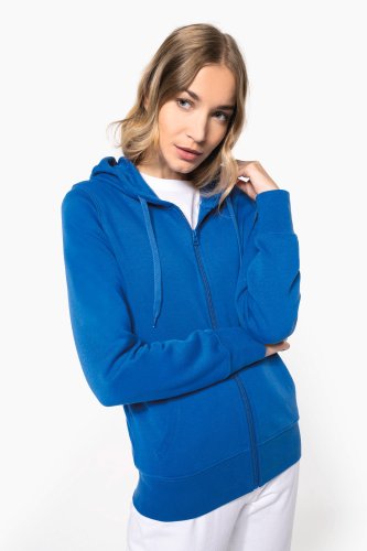 Sweatshirt éco-responsable pour femme avec capuche et fermeture éclair