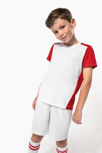 T-shirt bambini sportiva bicolore ecosostenibile