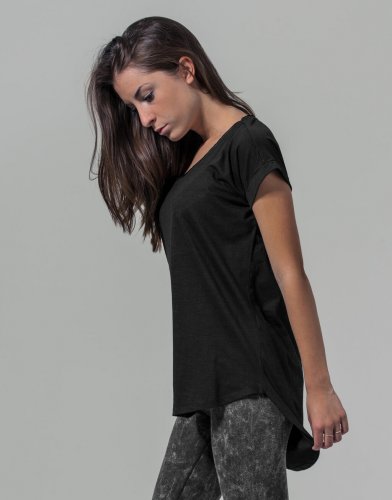 T-shirt donna lunga slub