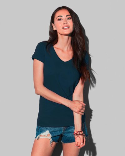 T-shirt donna Megan con scollo a V