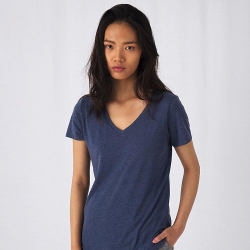 T-shirt donna scollo a v triblend