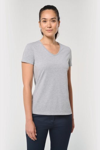 T-shirt ecosostenibile antibatterica con scollo a v donna