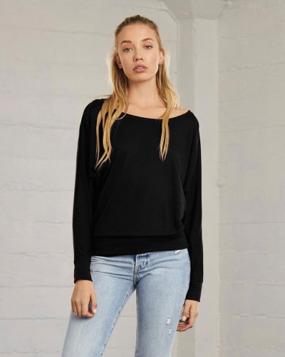 T-shirt maniche lunghe Flowy con spalle scoperte