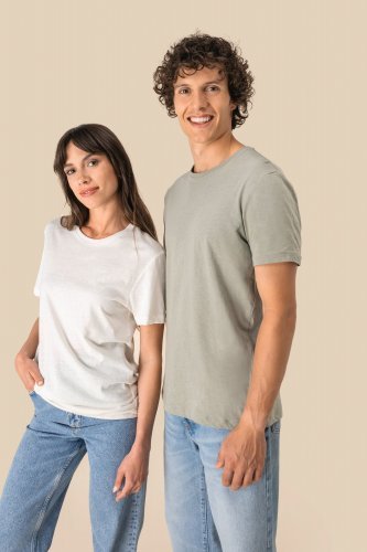 T-shirt unisex ecosostenibile in cotone bio e lino