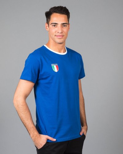 T-shirt uomo girocollo Santos con Scudetto Italia sul petto