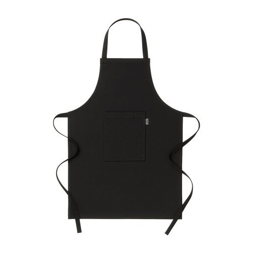 Tablier de cuisine long en coton recyclé (180 g/m2). poche frontale