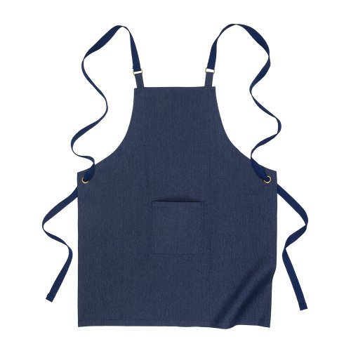 Tablier de cuisine long en denim de coton recyclé (220 g/m2). poche fr