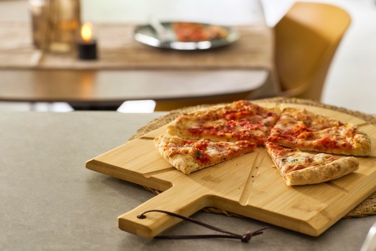 Tagliere per pizza vale | bambù | con tagliapizza e spatola