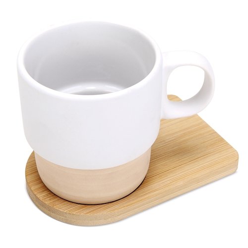 Taza apilable con base de bambú sublimación gerard