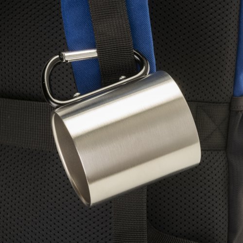 Tazza in acciaio con manico in alluminio a moschettone, 200 ml