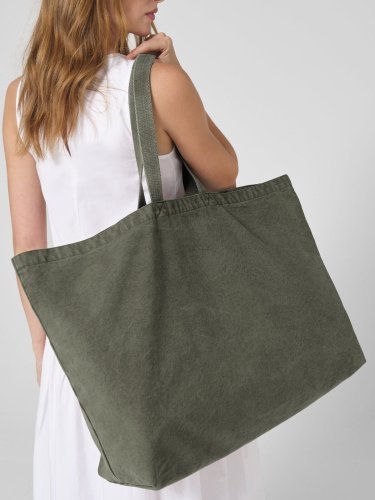 Tote bag oversize tinta in capo