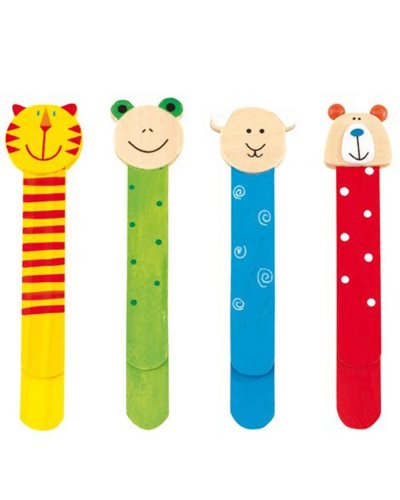 Funny animals - marcador de páginas de madera