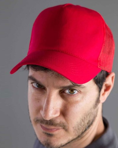 Trucker Drummer Baumwoll-Cappie mit 5 Paneelen und gebogenem Schirm