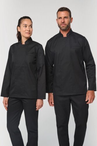 Umweltfreundliche unisex-kochjacke mit langen ärmeln
