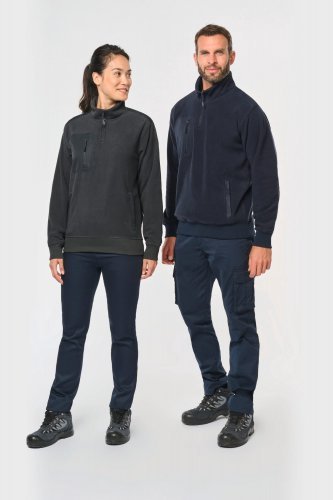 Umweltfreundlicher fleecepullover mit reißverschlusskragen, unisex