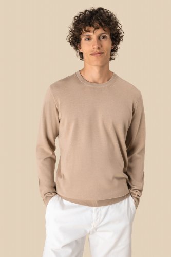 Umweltfreundlicher herrenpullover mit rundhalsausschnitt
