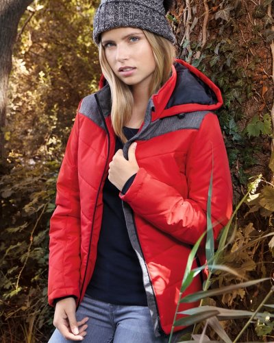 Veste d'hiver femme noire, coupe-vent, capuche, 100% polyester