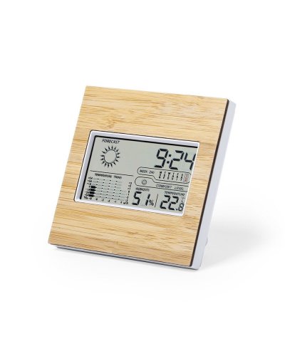 Wetterstation Behox Nature Bambus, Wecker und Sensor