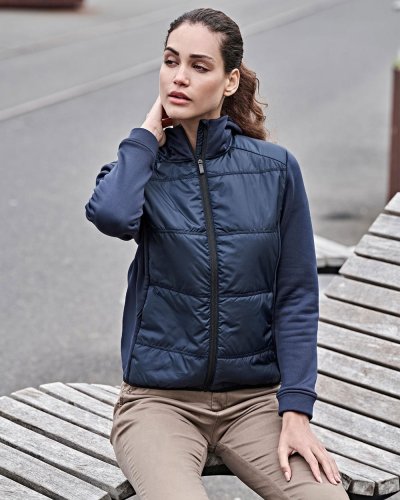 Womens hybrid-stretch hooded jacket