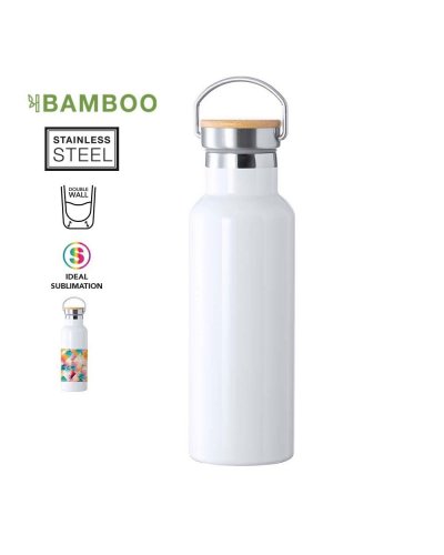 Ying Botella Térmica 500ml Acero/Bambú