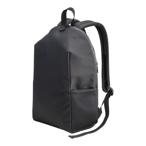 Sac à dos en similicuir noir pour PC résistant à l'eau avec poche anti