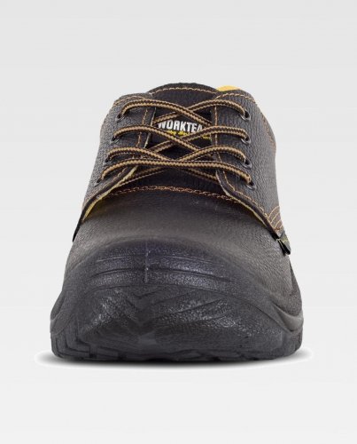 Zapato de seguridad S1P SRC de cuero negro con puntera de acero