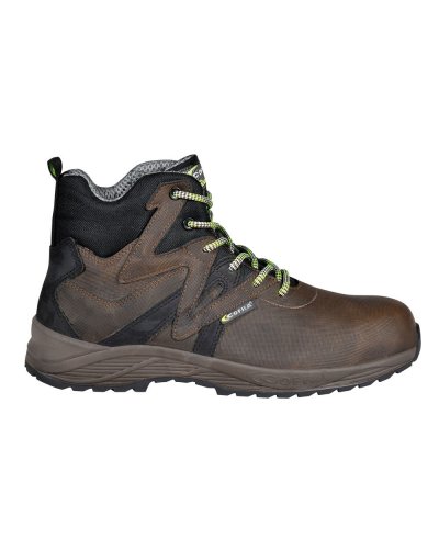 Zapatos de seguridad altos Pushpress Brown S3 SRC de piel