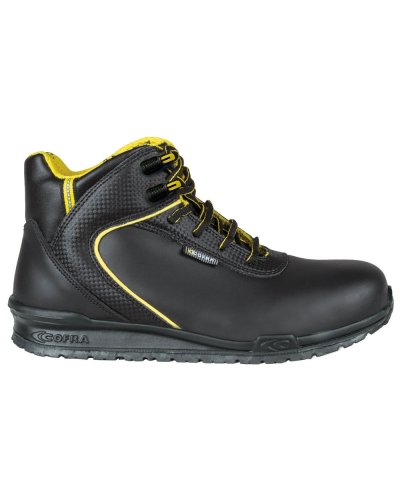 Zapatos de seguridad Bohr S3 negros de cuero con puntera de aluminio