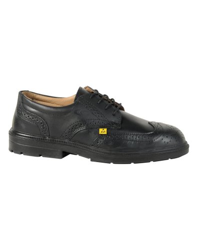 Zapatos de seguridad Golden S1 ESD en cuero negro, puntera de acero