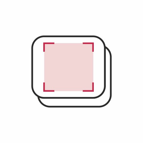 Fronte: 40 x 40 mm