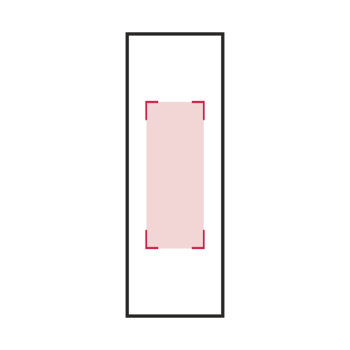 Righello: 100 x 40 mm