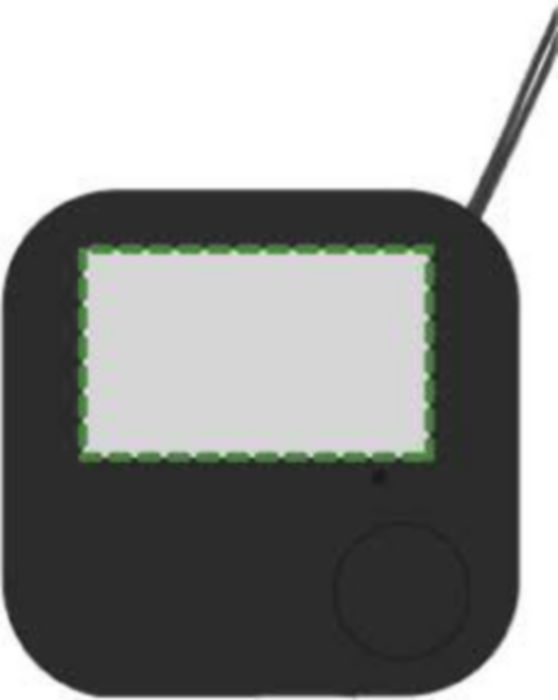 Parte frontale: 25mm x 15mm