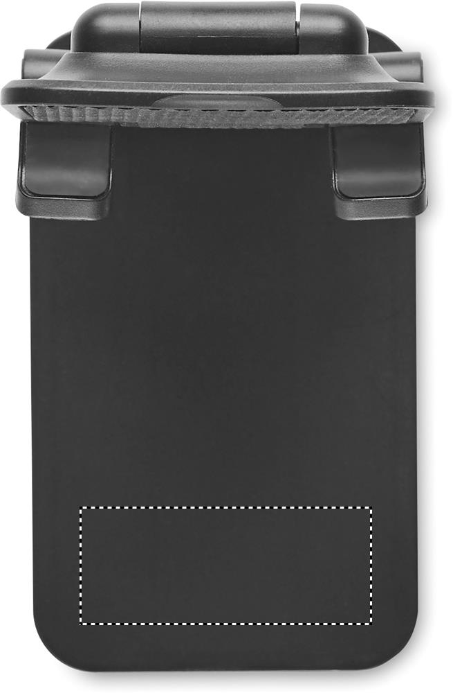 zona superiore fronte: 50x20 mm